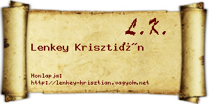 Lenkey Krisztián névjegykártya