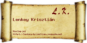 Lenkey Krisztián névjegykártya
